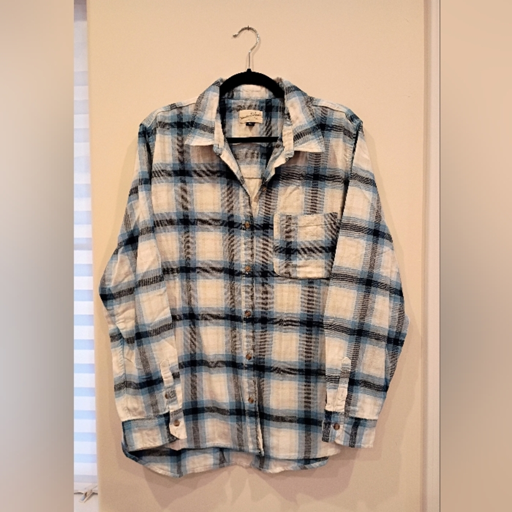 Women's Blue/White Plaid Shirt (XL)
